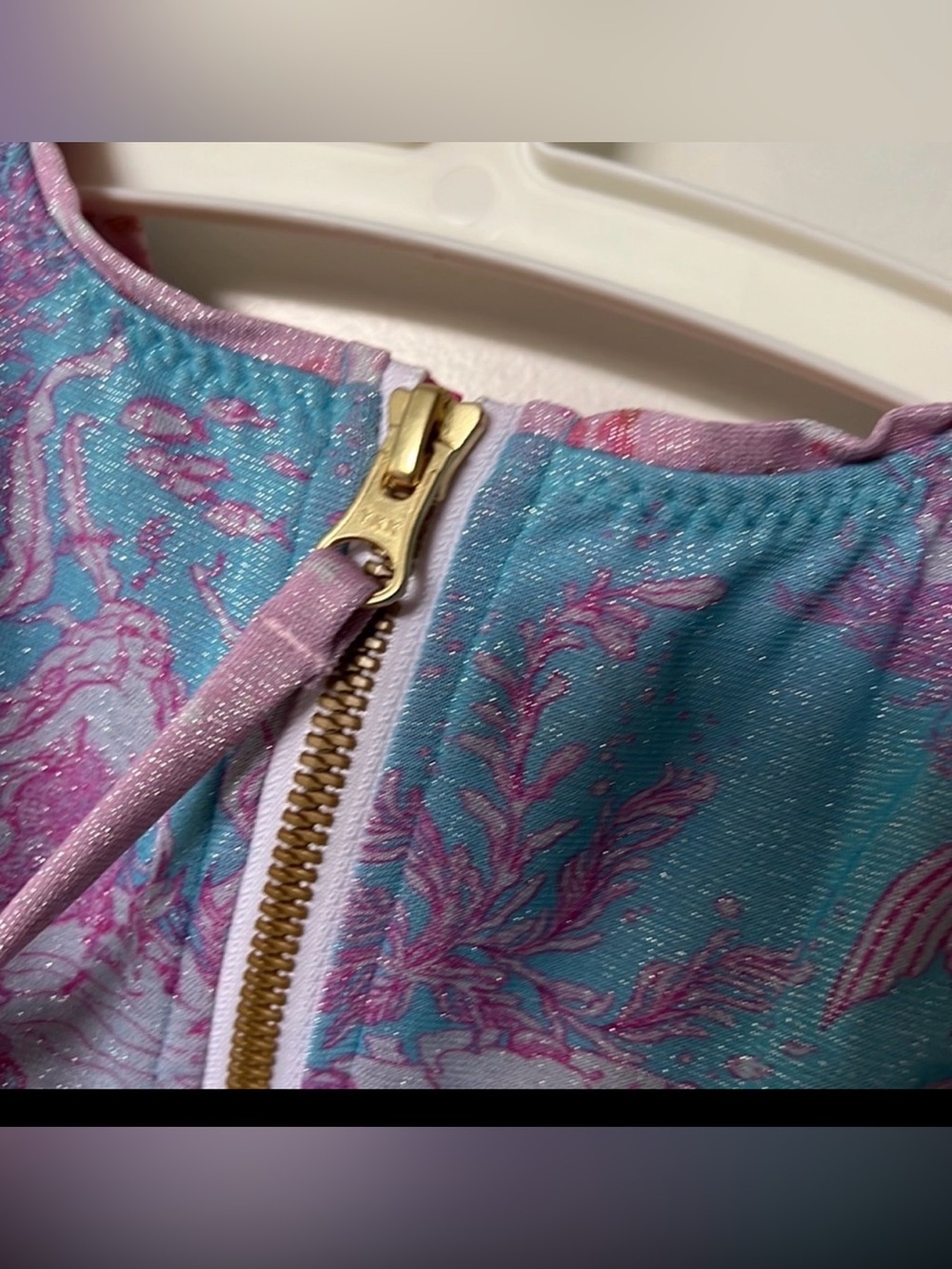 Hurley x LoveShackFancy Under The Sea Shimmer One Piece Swimsuit Sz S Sold Out - Picture 8 of 12